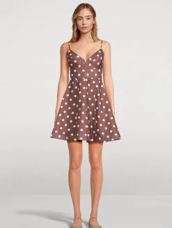 Acacia Linen Dress In Polka Dot Print