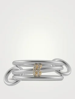 Acacia SG Gris Silver And 18K Gold Ring With Diamonds
