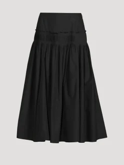 Accordion Pleat Midi Skirt