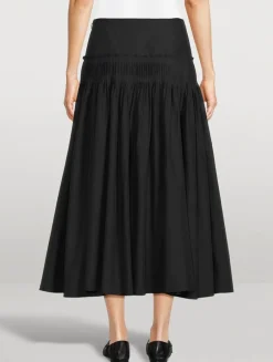 Accordion Pleat Midi Skirt