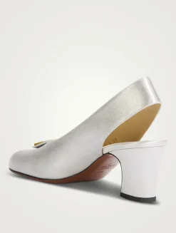 Adamantine Glitter Slingback Pumps