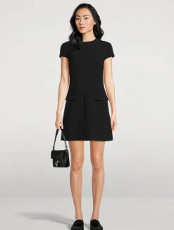 Admiral Crepe Short-Sleeve Shift Dress