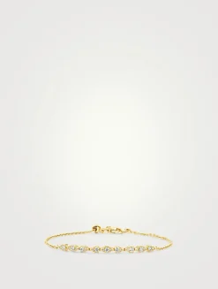 Aerial 18K Gold Dewdrop Bracelet With Diamonds