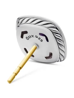 Albion® Stud Earrings In Sterling Silver With Blue Topaz And Diamonds, 7mm