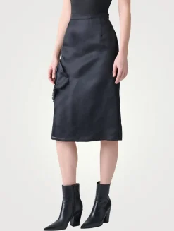 A-Line Skirt With 3D Anemone Appliqué