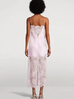 Amarissa Lace-Trimmed Satin Slip Dress