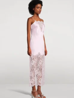 Amarissa Lace-Trimmed Satin Slip Dress