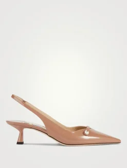 Amita Patent Leather Slingback Pumps