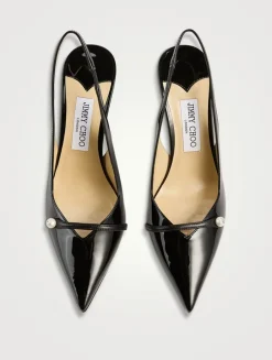 Amita Patent Leather Slingback Pumps