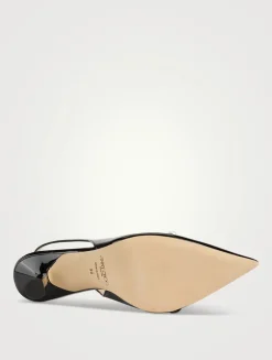 Amita Patent Leather Slingback Pumps