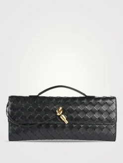 Andiamo Long Leather Top Handle Clutch