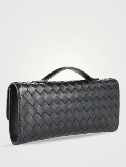 Andiamo Long Leather Top Handle Clutch