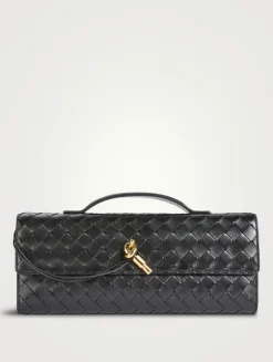 Andiamo Long Leather Top Handle Clutch