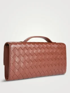 Andiamo Long Leather Top Handle Clutch