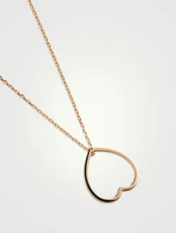 Antifer Heart 18K Rose Gold Long Pendant Necklace