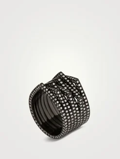 Antifer 18K Black Gold Eight-Row Ring With Diamonds