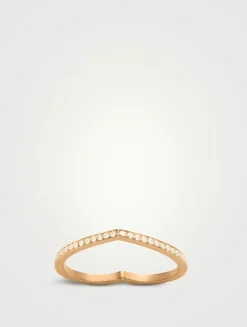 Antifer 18K Rose Gold Heart Ring With Pavé Diamonds
