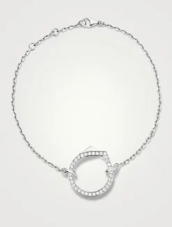 Antifer 18K White Gold Chain Bracelet With Diamonds