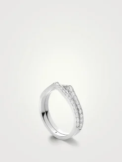 Antifer 18K White Gold Ring With Diamonds