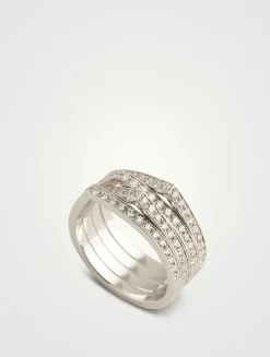 Antifer White Gold Ring With Diamonds