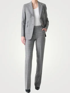 Arie Cashmere Blazer In Prince Of Wales Print