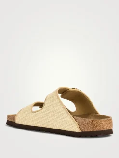 Arizona Big Buckle Raffia Slide Sandals