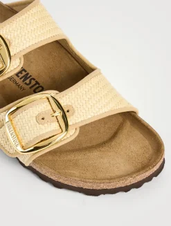 Arizona Big Buckle Raffia Slide Sandals