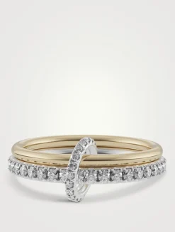 Astrid SG Gris Silver And 18K Gold Ring With Grey Diamonds