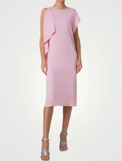 Asymmetric Draped Midi Dress