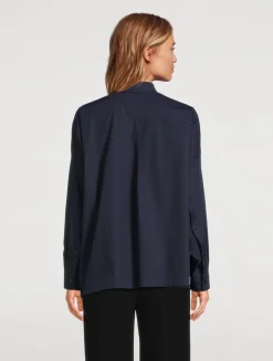 Asymmetric Drawstring Shirt