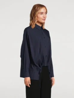 Asymmetric Drawstring Shirt