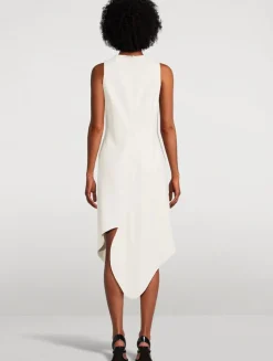 Asymmetric Knit Midi Dress