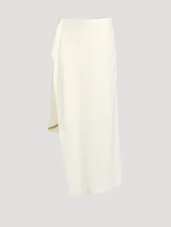 Asymmetric Paisley Jacquard Skirt