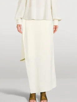 Asymmetric Paisley Jacquard Skirt