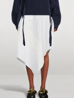 Asymmetric Patchwork Midi Skirt