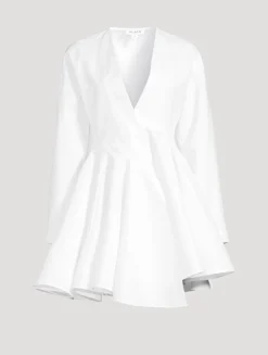 Asymmetric Poplin Mini Dress
