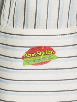 Asymmetric Shirt Dress In Stripe Print