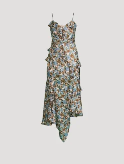 Avenel Silk Midi Dress In Floral Print