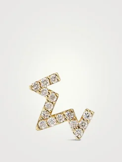 Aztec 14K Gold Right Zig Zag Single Stud Earring