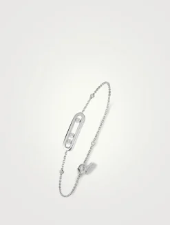 Baby Move 18K White Gold Bracelet With Diamonds