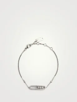 Baby Move 18K White Gold Pavé Bracelet With Diamonds