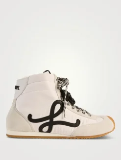 Ballet Runner 2.0 Nylon And Suede High-Top Sneakers