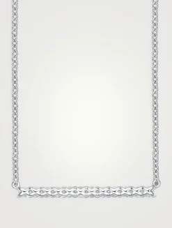 Bar 18K White Gold Necklace With Diamonds
