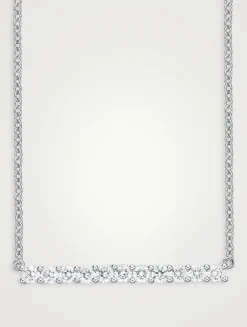 Bar 18K White Gold Necklace With Diamonds