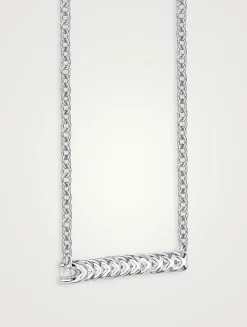 Bar 18K White Gold Necklace With Diamonds