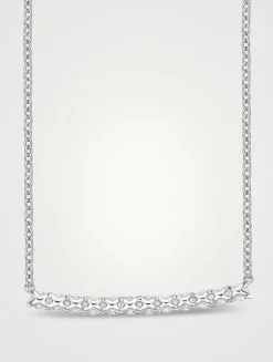 Bar 18K White Gold Necklace With Diamonds