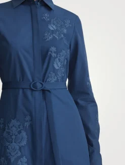 Baroque Embroidered Poplin Shirt Dress