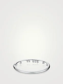 Barre 18K White Gold Floating Diamond Bangle Bracelet