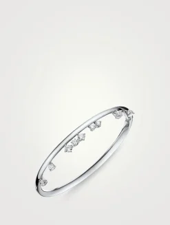 Barre 18K White Gold Floating Diamond Bangle Bracelet