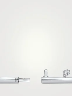 Barre 18K White Gold Floating Diamond Bangle Bracelet